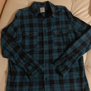 Missimo blue casual plaid button up shirt